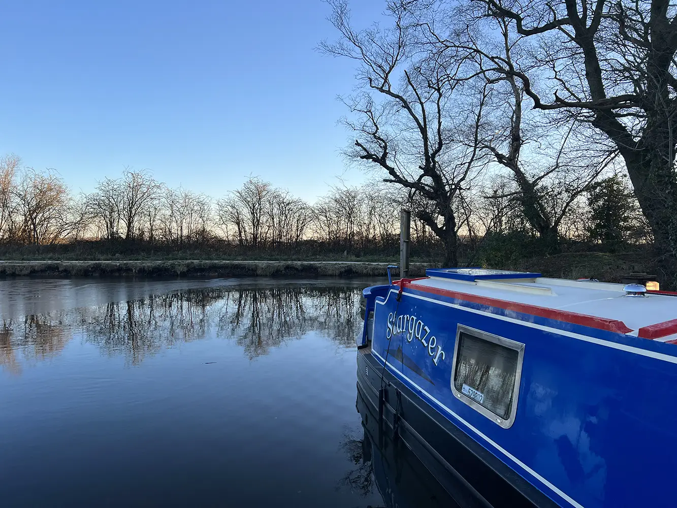 A quiet view across the marina from Stargazer